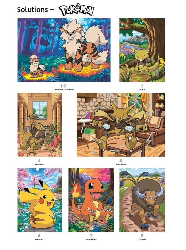 Ответы «Pokémon. Том 2»: Арканин, Абра, Кадабра, Алаказам, Пикачу, Чармандер, Таурос